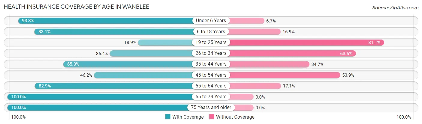 Health Insurance Coverage by Age in Wanblee