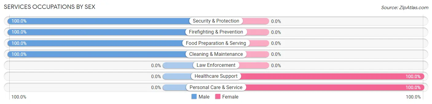 Services Occupations by Sex in Wanblee