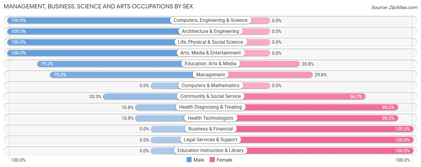 Management, Business, Science and Arts Occupations by Sex in Webster