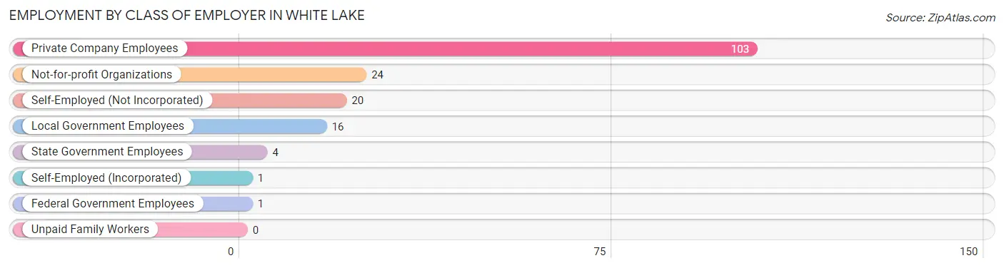 Employment by Class of Employer in White Lake