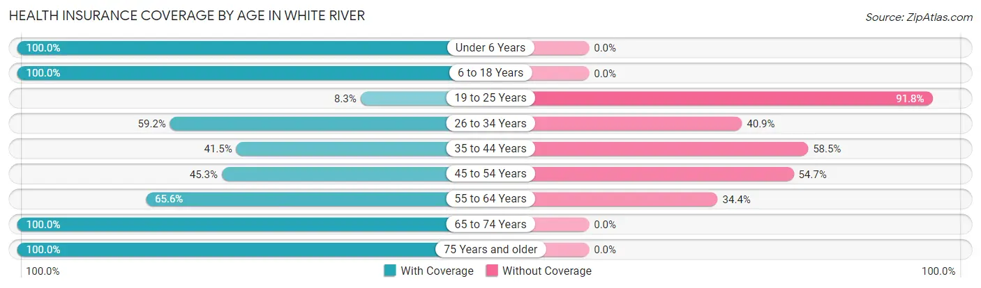 Health Insurance Coverage by Age in White River