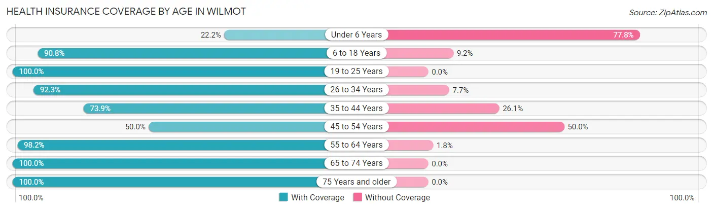 Health Insurance Coverage by Age in Wilmot