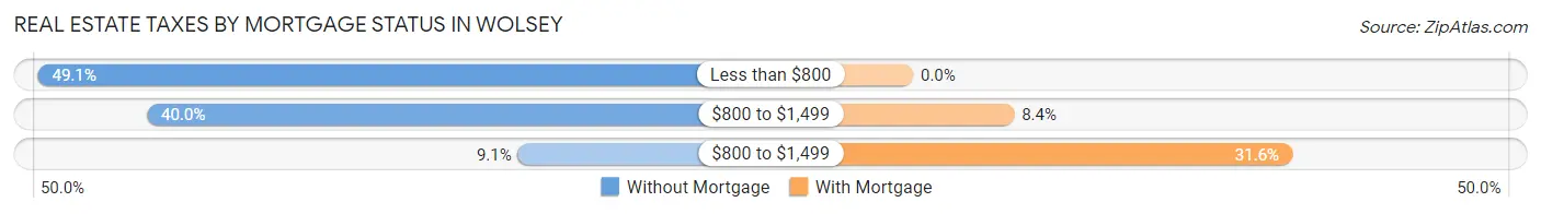 Real Estate Taxes by Mortgage Status in Wolsey