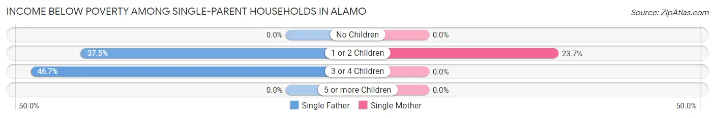 Income Below Poverty Among Single-Parent Households in Alamo