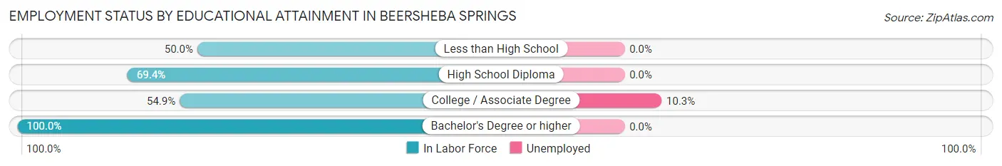 Employment Status by Educational Attainment in Beersheba Springs