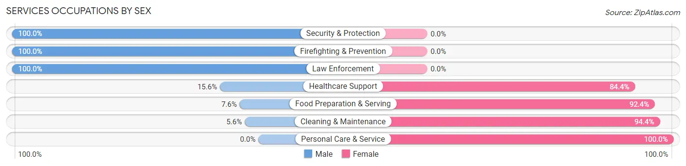 Services Occupations by Sex in Bells