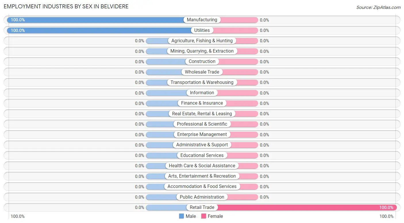 Employment Industries by Sex in Belvidere