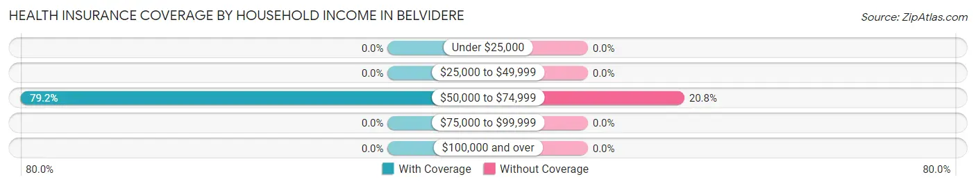 Health Insurance Coverage by Household Income in Belvidere