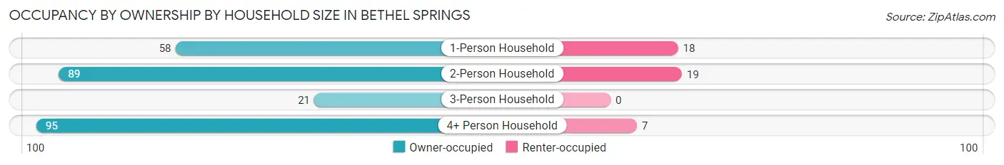 Occupancy by Ownership by Household Size in Bethel Springs