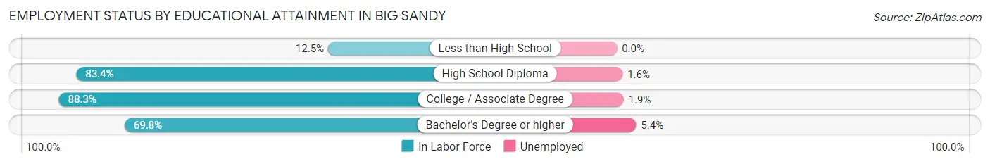 Employment Status by Educational Attainment in Big Sandy