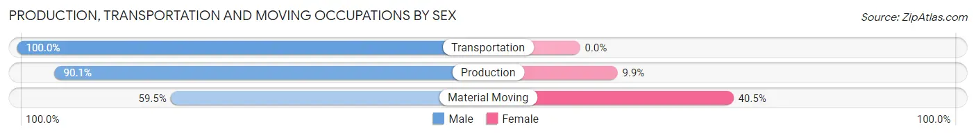 Production, Transportation and Moving Occupations by Sex in Bluff City