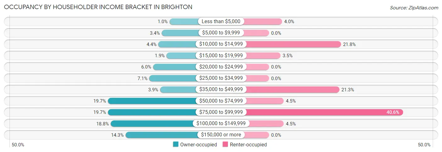 Occupancy by Householder Income Bracket in Brighton
