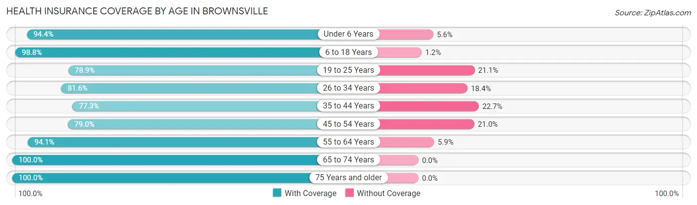 Health Insurance Coverage by Age in Brownsville