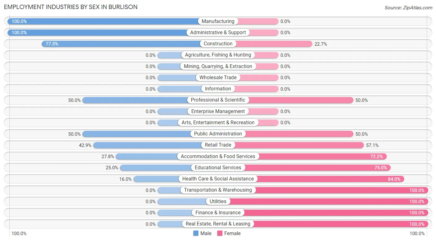 Employment Industries by Sex in Burlison