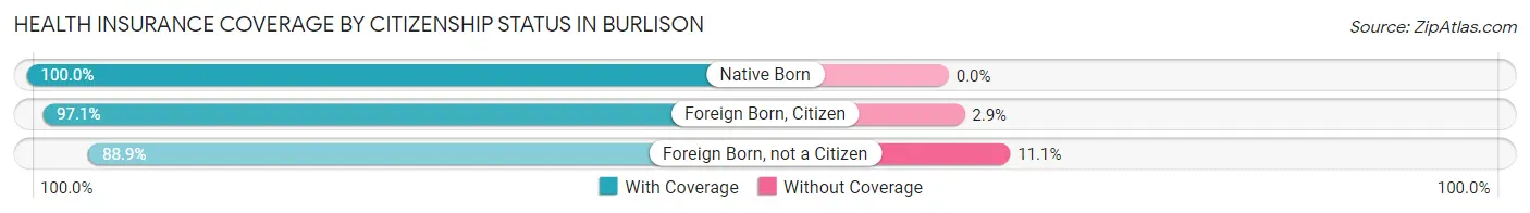 Health Insurance Coverage by Citizenship Status in Burlison
