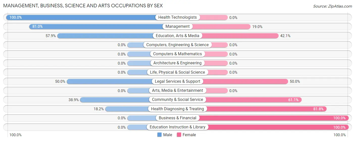 Management, Business, Science and Arts Occupations by Sex in Byrdstown