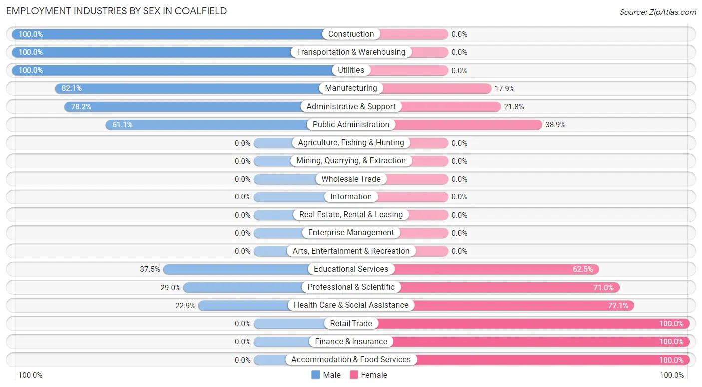 Employment Industries by Sex in Coalfield