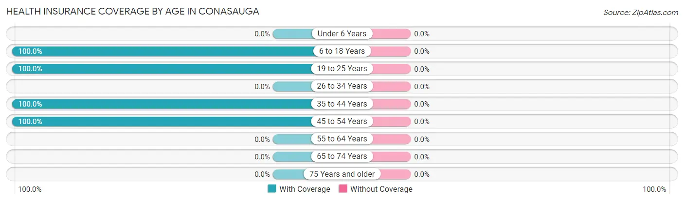 Health Insurance Coverage by Age in Conasauga