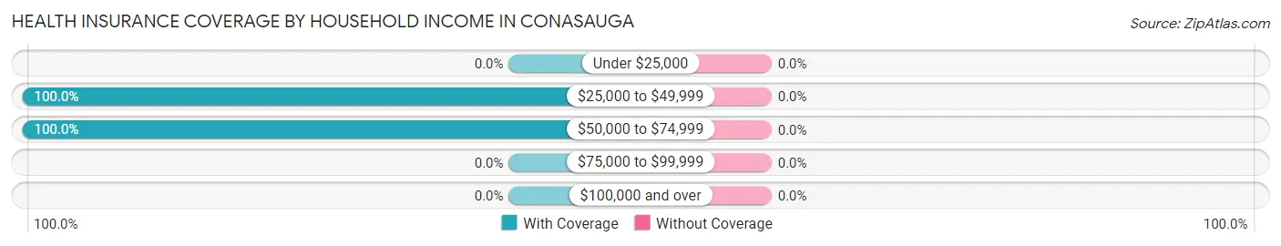 Health Insurance Coverage by Household Income in Conasauga