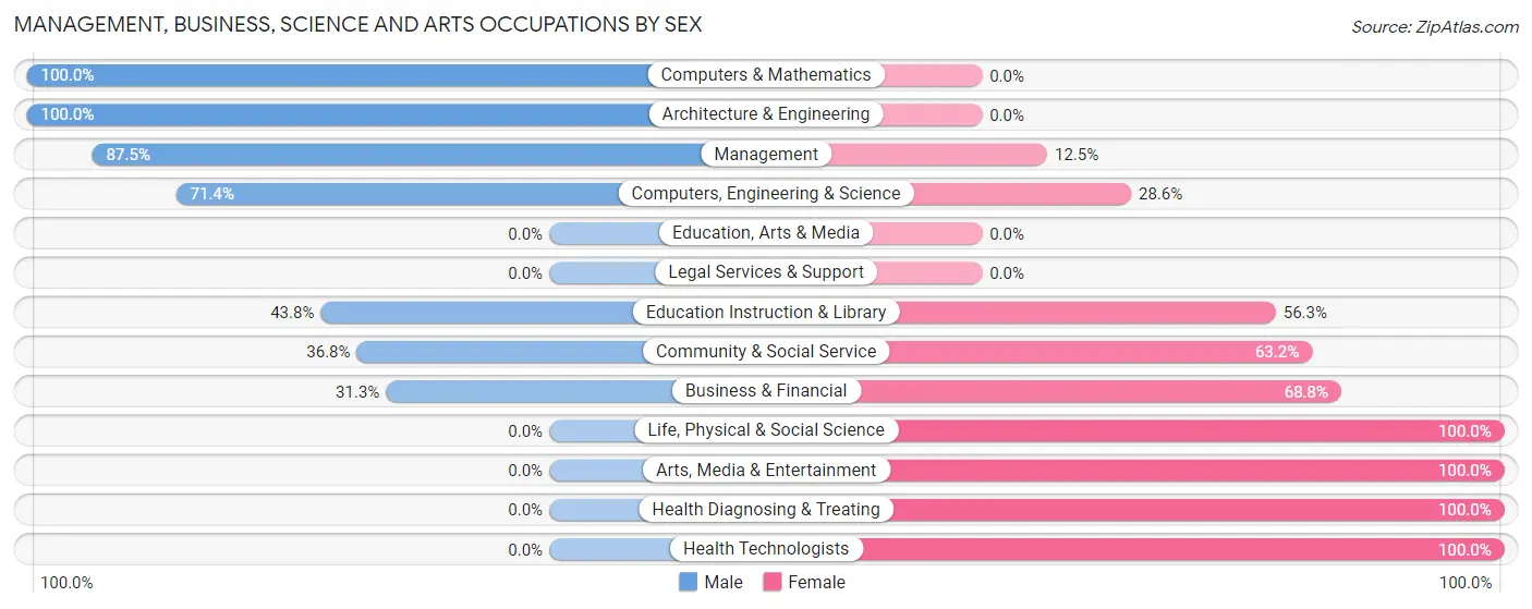 Management, Business, Science and Arts Occupations by Sex in Decaturville