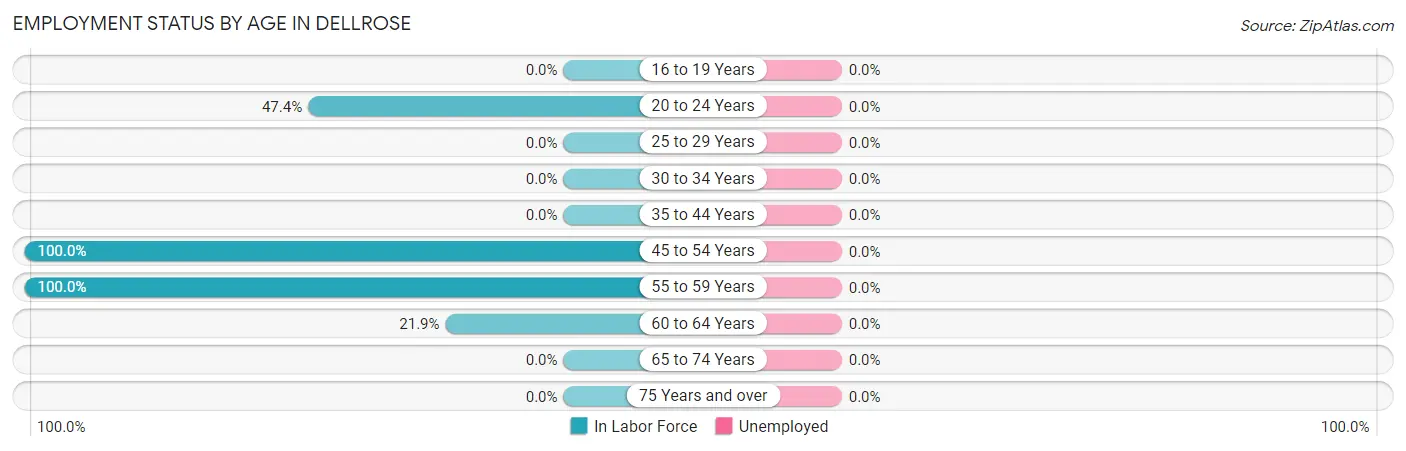 Employment Status by Age in Dellrose