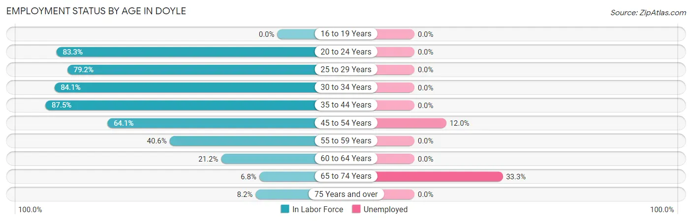 Employment Status by Age in Doyle