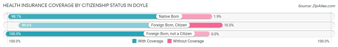 Health Insurance Coverage by Citizenship Status in Doyle