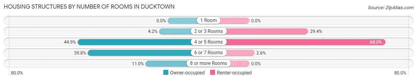 Housing Structures by Number of Rooms in Ducktown