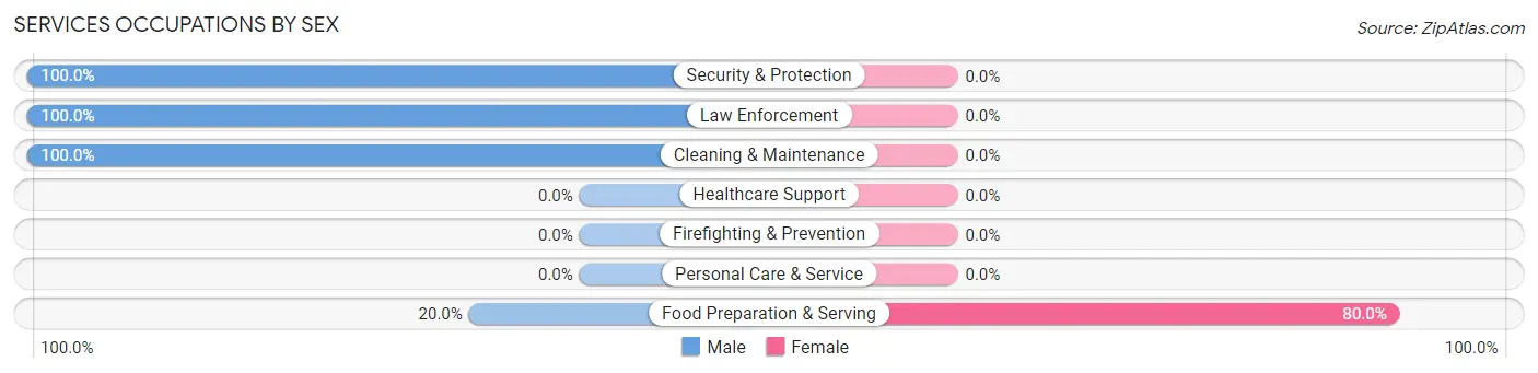 Services Occupations by Sex in Ethridge