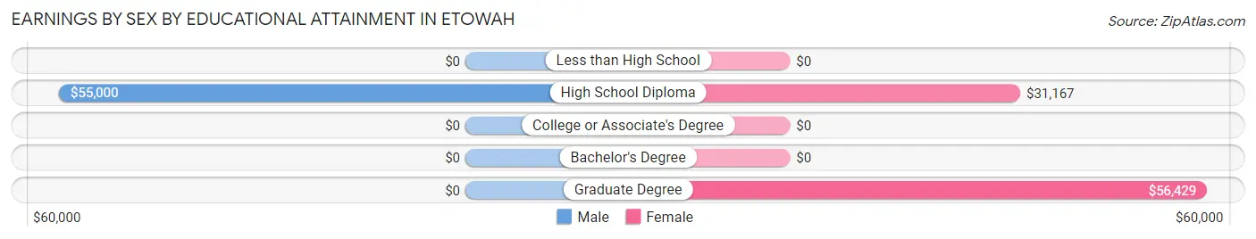 Earnings by Sex by Educational Attainment in Etowah
