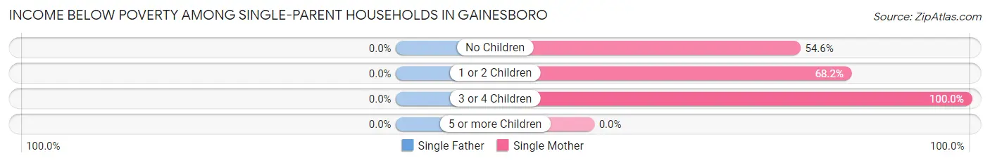 Income Below Poverty Among Single-Parent Households in Gainesboro