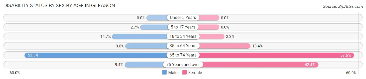 Disability Status by Sex by Age in Gleason
