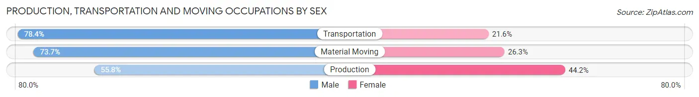 Production, Transportation and Moving Occupations by Sex in Gleason