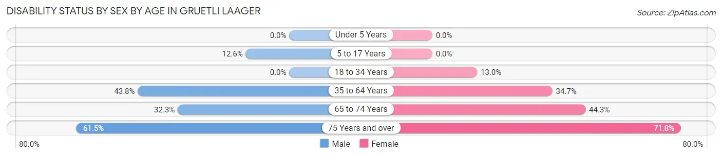 Disability Status by Sex by Age in Gruetli Laager