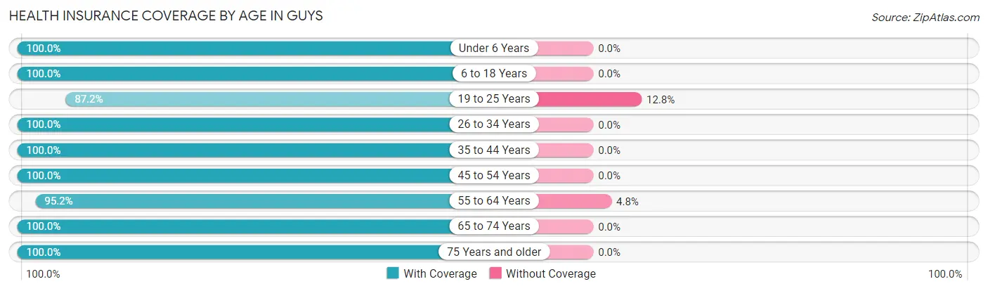 Health Insurance Coverage by Age in Guys