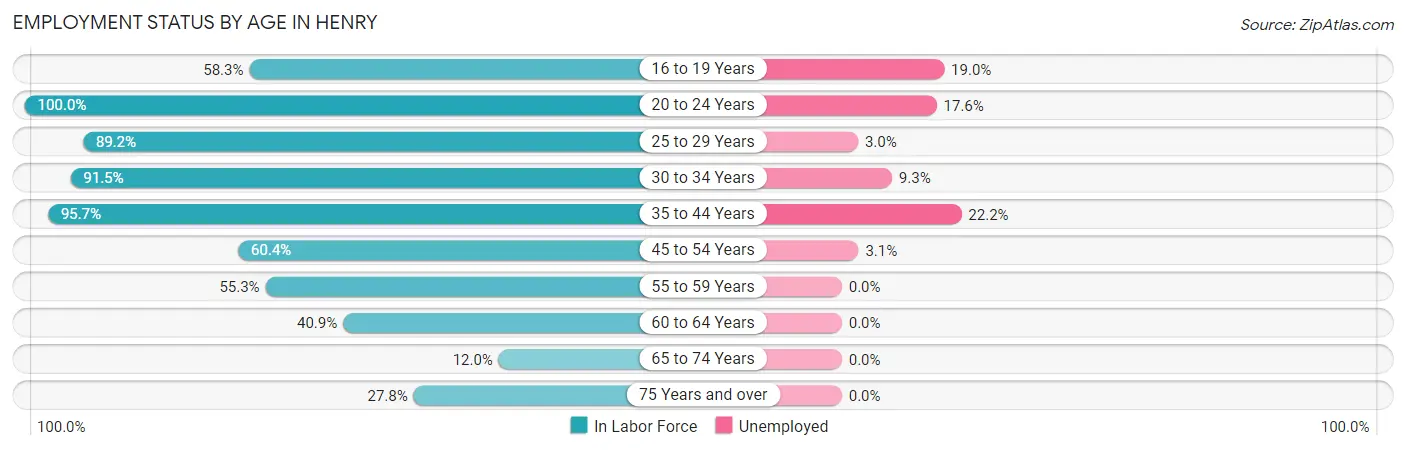 Employment Status by Age in Henry