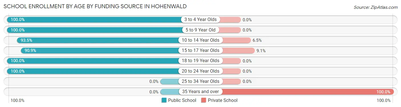 School Enrollment by Age by Funding Source in Hohenwald