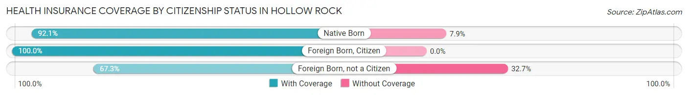 Health Insurance Coverage by Citizenship Status in Hollow Rock