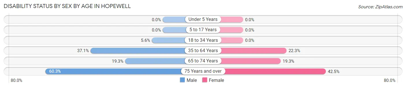 Disability Status by Sex by Age in Hopewell
