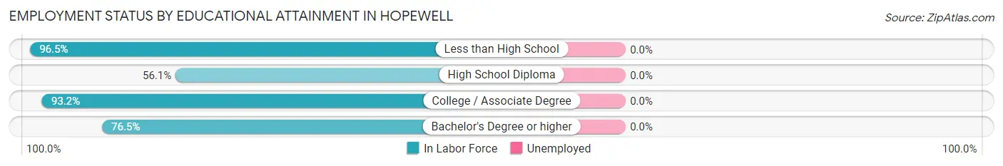 Employment Status by Educational Attainment in Hopewell
