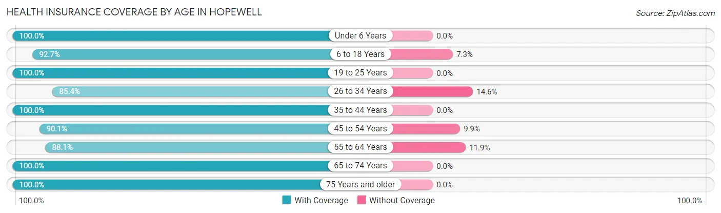 Health Insurance Coverage by Age in Hopewell