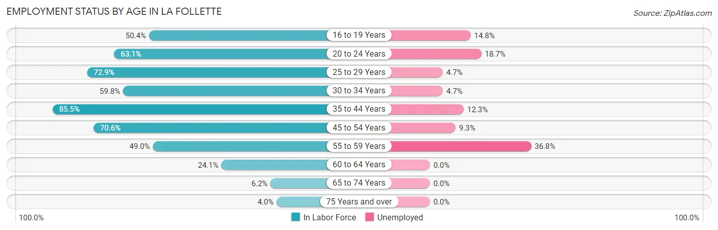 Employment Status by Age in La Follette