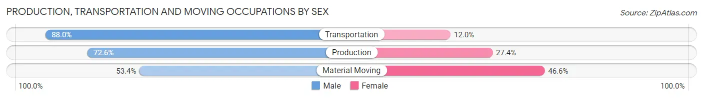 Production, Transportation and Moving Occupations by Sex in Lenoir City