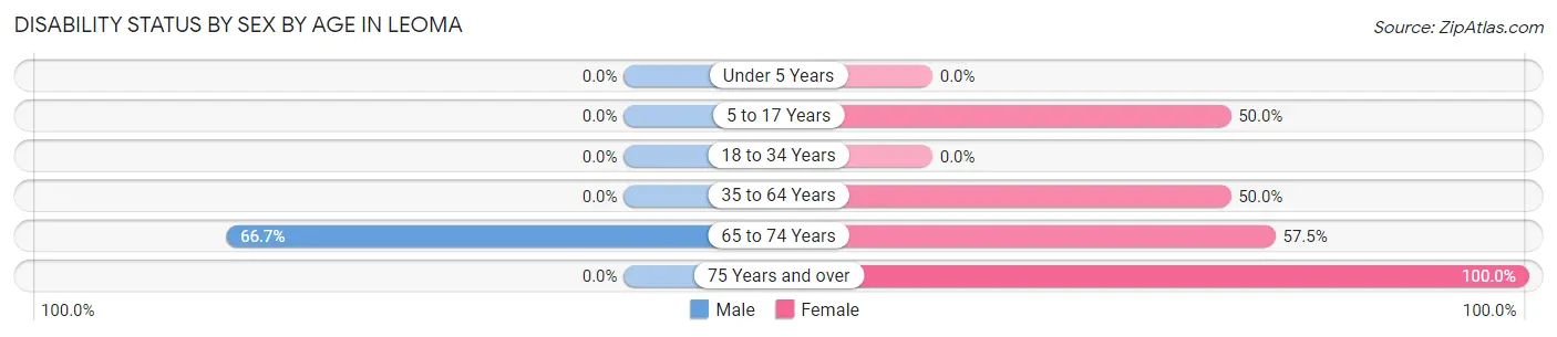 Disability Status by Sex by Age in Leoma