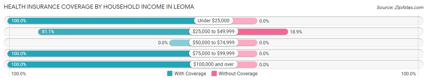 Health Insurance Coverage by Household Income in Leoma