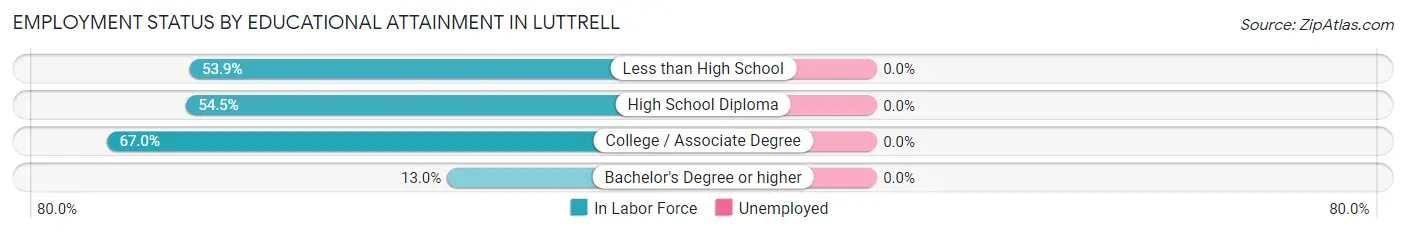 Employment Status by Educational Attainment in Luttrell