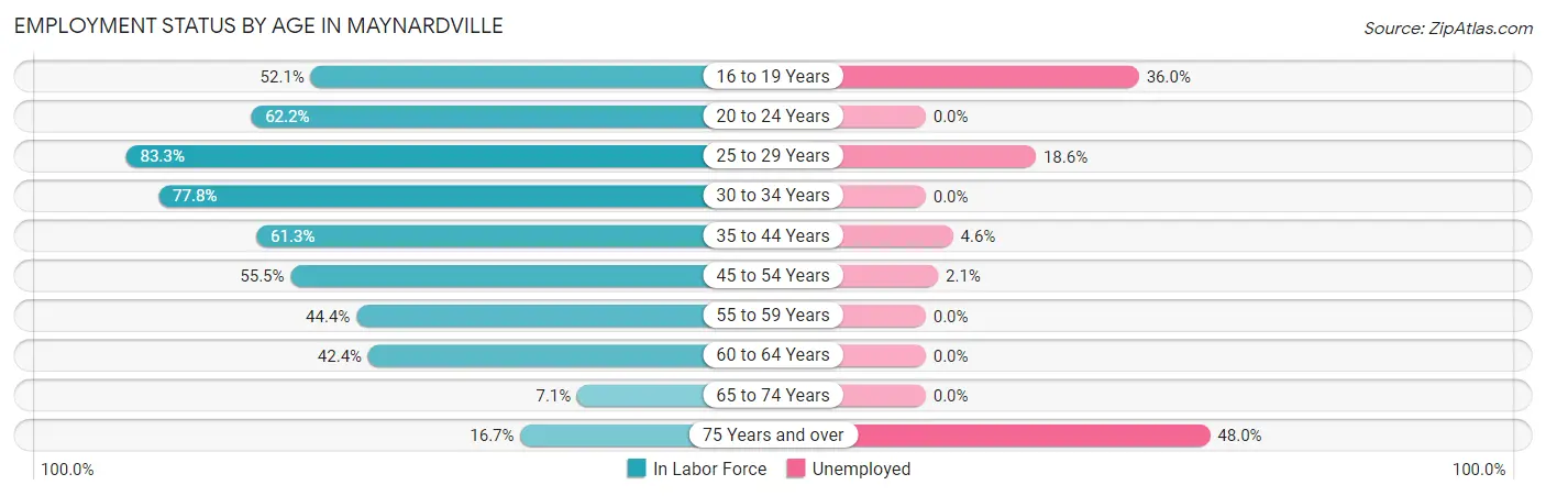 Employment Status by Age in Maynardville