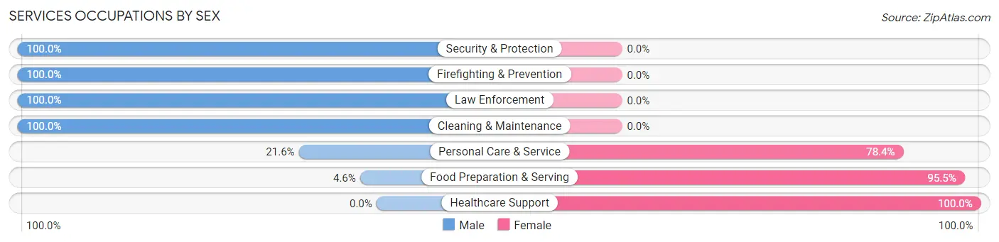 Services Occupations by Sex in Maynardville