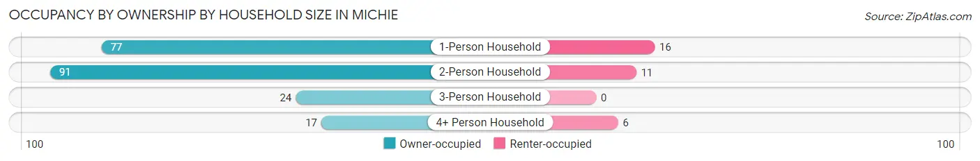 Occupancy by Ownership by Household Size in Michie
