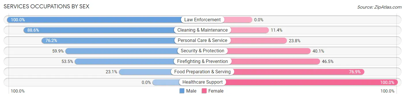 Services Occupations by Sex in Millington